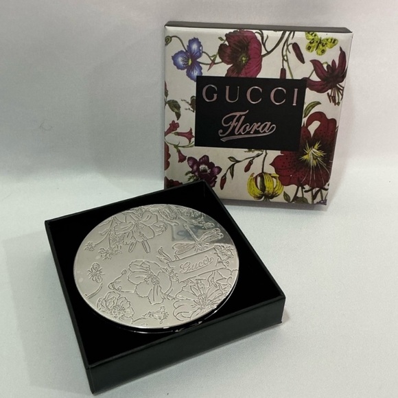 Gucci Other - 💐NIB GORG GUCCI FLORA LIMITED EDITION Compact Mirror w/Silver Floral Engraving
